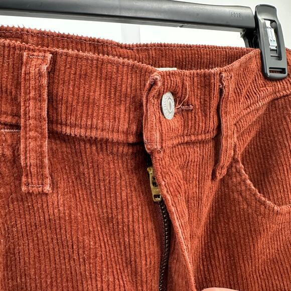 Levi's High Waisted Mom Jeans WMNS 25 Burnt Orange Tapered Leg Corduroy Zip Fly - Picture 4 of 12